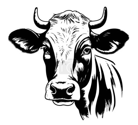 Téléchargez les illustrations : Croquis animal de ferme vache dessiné à la main Dessin animé vectoriel - en licence libre de droit