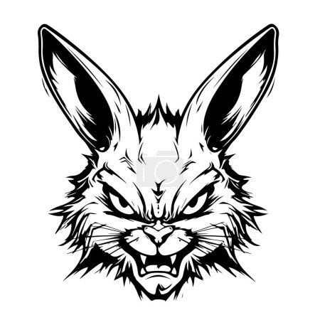 Angry rabbit sketch hand drawn sketch Vector