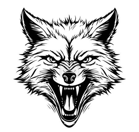 Illustration for Angry fox sketch hand drawn sketch Vector - Royalty Free Image