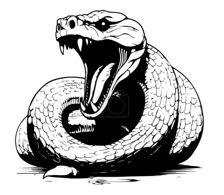 Illustration for Hand drawing a cobra. Snake sketch.Vector illustration - Royalty Free Image