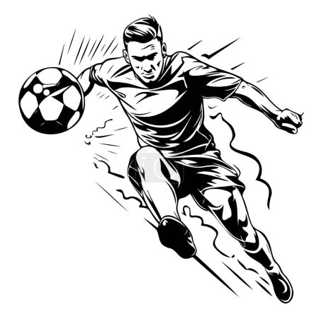 Ilustración de Jugador de fútbol patear pelota Vector ilustración - Imagen libre de derechos