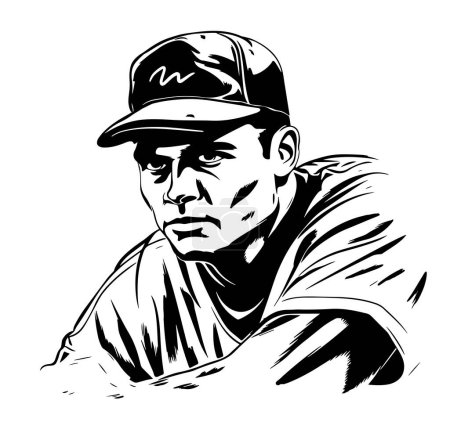Illustration for Coach man wearing baseball cap vector character head. Baseball player. Courier. Editable cartoon avatar icon. illustration for web graphic design, animation - Royalty Free Image