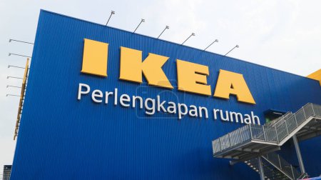 Photo for Bandung Kota Baru Parahyangan , Indonesia - September 15, 2022 : IKEA Indonesia, the view of the IKEA store building from outside located in Kota Baru Parahyangan Indonesia. IKEA perlengkapan rumah - Royalty Free Image