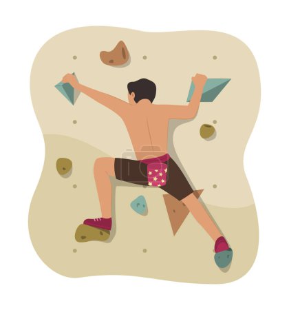 Illustration for Athlete Man Exercise with Sport Climbing Concept Illustration - Royalty Free Image