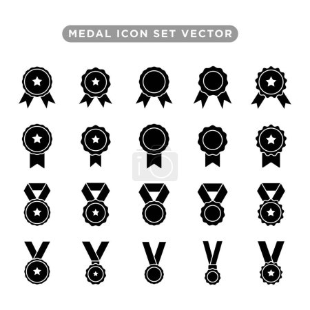 Illustration for Medal icon vector symbol design templates isolated on white background - Royalty Free Image