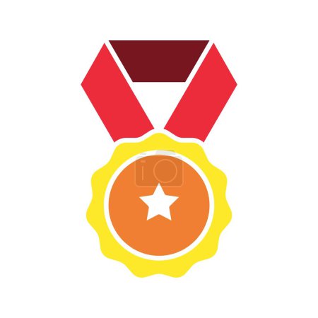 Foto de Medalla icono vector símbolo diseño plantillas aisladas sobre fondo blanco - Imagen libre de derechos