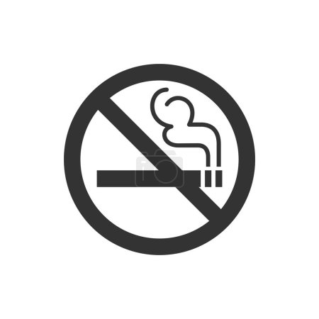 Téléchargez les illustrations : Icône non fumeur modèles vectoriels de conception isolés sur fond blanc - en licence libre de droit