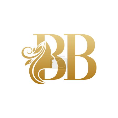 Téléchargez les illustrations : Initial BB face beauty logo design templates isolated on white backgrounds - en licence libre de droit