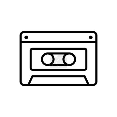 Téléchargez les illustrations : Cassette Icône de bande vectorielle modèles de conception isolés sur fond blanc - en licence libre de droit