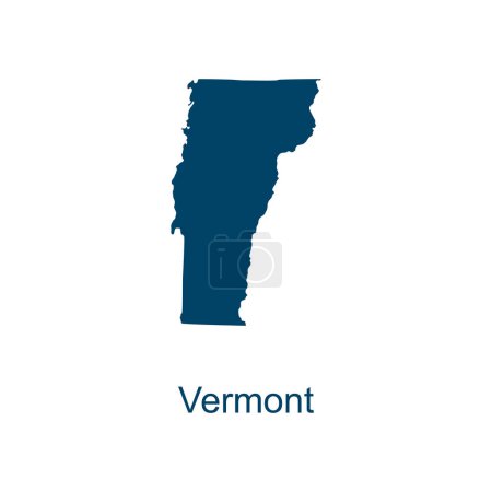 Ilustración de Plantillas de diseño de mapas vectoriales de Vermont aisladas sobre fondo blanco - Imagen libre de derechos