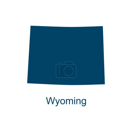 Téléchargez les illustrations : Wyoming modèles de conception vectorielle de carte isolés sur fond blanc - en licence libre de droit