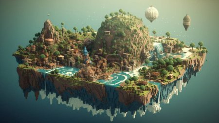 Photo for 3d illustration of a planet over water - Royalty Free Image