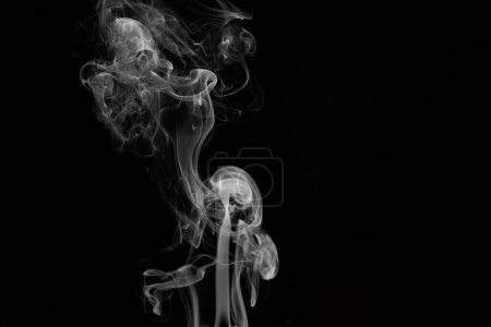 Photo for Abstract white smoke on black background, overlay - Royalty Free Image