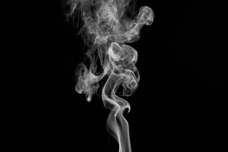 Photo for White smoke isolated on black background, overlay - Royalty Free Image