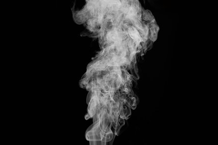 Photo for White smoke isolated on black, background, overlay - Royalty Free Image