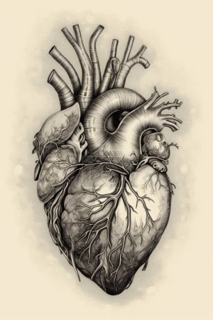 Photo for Human anatomy. hand drawn illustration. - Royalty Free Image