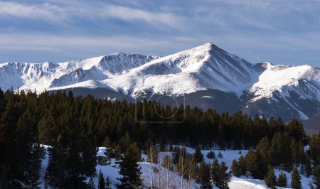 Photo for Mount Elbert 14,440 Feet is Colorado's Highest point, viewed from Historic Leadville, Colorado. Located in San Isabel National Forest. - Royalty Free Image
