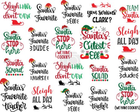 Santa christmas, santa squad, merry christmas, santa, christmas holiday, vector illustration file