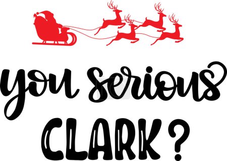 Sérieux Clark, joyeux Noël, Père Noël, vacances de Noël, fichier d'illustration vectorielle
