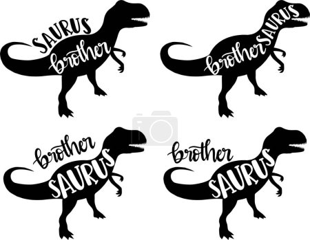 4 Stile Bruder Saurus, Familie Saurus, passende Familie, Dinosaurier, Saurus, Dinosaurierfamilie, tRex, Dino, t-rex Dinosaurier Vektor Illustration Datei