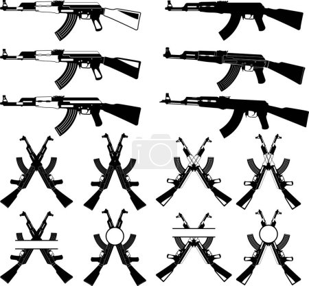 AK47 Silueta, pistola, rifle, arma militar, pistola, arma 