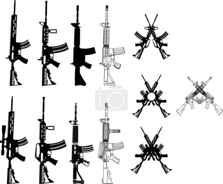 AR15 Gewehr, AR15 Silhouette, Waffe, Gewehr, militärische Waffe, Pistole, Waffe 