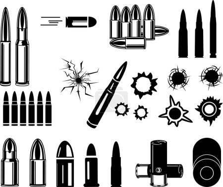 Illustration for Bullet, Army, Weapon, Bullet Hole, Bullet Cartridge - Royalty Free Image