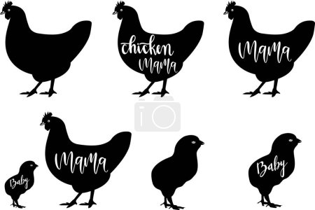Chicken mama and baby, Mama hen, baby chicks, chicken, farm design