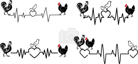 Illustration for Chicken family, Chicken, Chicken Mama, Chicken Lover, Funny Chicken - Royalty Free Image