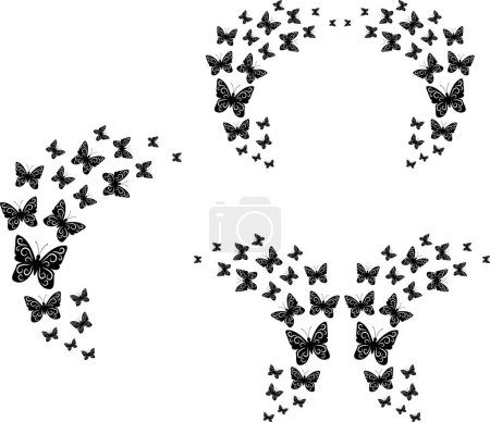 Fluttering Mariposas, Mariposa, Enjambre de mariposas, Silueta de mariposa