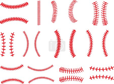 Illustration for Baseball stitches, baseball laces, sport, softball files - Royalty Free Image