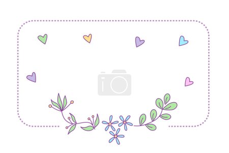 Téléchargez les photos : Modèle d'étiquette avec design floral. Illustration vectorielle de couleur isolée dans le style doodle. - en image libre de droit