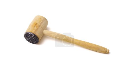 Photo for Wooden hammer for pounding meat. isolated white background - Royalty Free Image