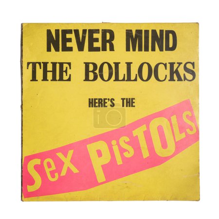 Foto de The Sex Pistol, Never Mind The Bollocks Here's The Sex Pistols. fondo blanco aislado. Udine Italia _ 4 julio 2023 - Imagen libre de derechos