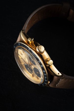 Photo for Milano Italy_ November 9 2023. detail of vintage Rolex Daytona watch with bakelite bezel circa 1970 - Royalty Free Image