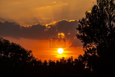 13.02.2024 Bialystok Poland.Beautiful nature and colorful sunset.