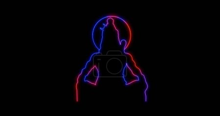 Téléchargez les photos : Dieu Shiva néon forme images néon lumineux 2022 image - en image libre de droit