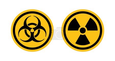 Foto de Signo de advertencia de radiación Símbolo de peligro biológico Iconos de peligro biológico radiactivo - Imagen libre de derechos