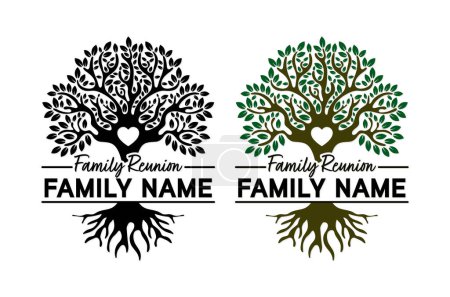 Ilustración de Árbol de reunión familiar Nombre dividido Marco - Imagen libre de derechos