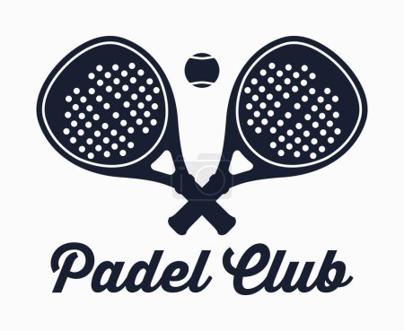 Foto de Raquetas Padel Club con logo de pelota de tenis emblema de insignia - Imagen libre de derechos
