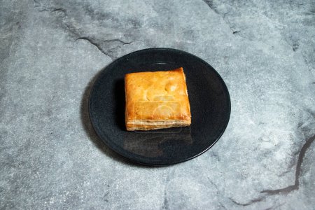 Photo for Spicy Chicken Puff Pastry served in plate isolated on background top view of baked food indian dessert - Royalty Free Image