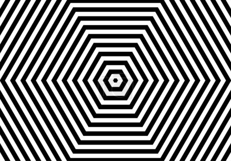 Illustration for Black and white spiral optical illusion background - Royalty Free Image