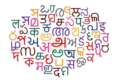 Indian Languages word cloud vector illustration