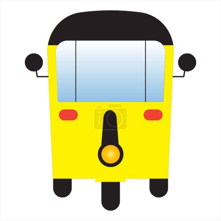 Vektor der gelben Auto-Rikscha, eines der wichtigsten öffentlichen Verkehrsmittel in Tamil Nadu, Indien
