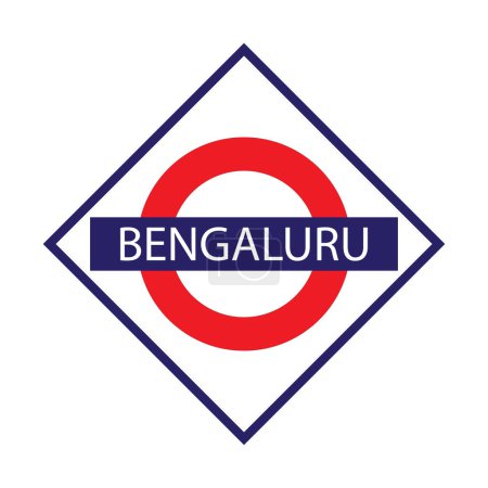 Bengaluru junction railways name board isolated on white