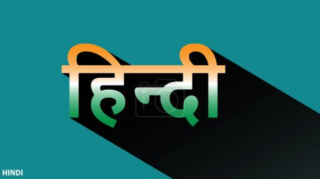Illustration der Hindi-Sprache mit Schatten