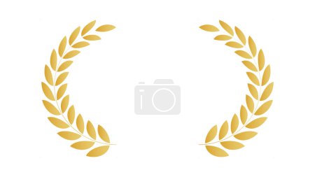 Illustration for Golden laurel wreath in festival award style - Royalty Free Image