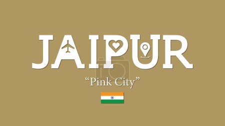 Téléchargez les illustrations : Jaipur, Pink City typographie illustration vectorielle - en licence libre de droit