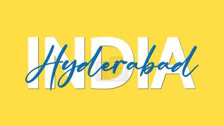 Téléchargez les illustrations : Hyderabad en Inde calligraphie concept vectoriel illustration vectorielle. Hyderabad est la capitale et la plus grande ville de l'État indien du Telangana. - en licence libre de droit