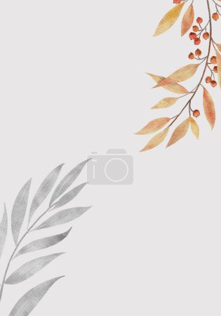 Photo for Graphical leaves illustration. Floral line art pattern background. - Royalty Free Image